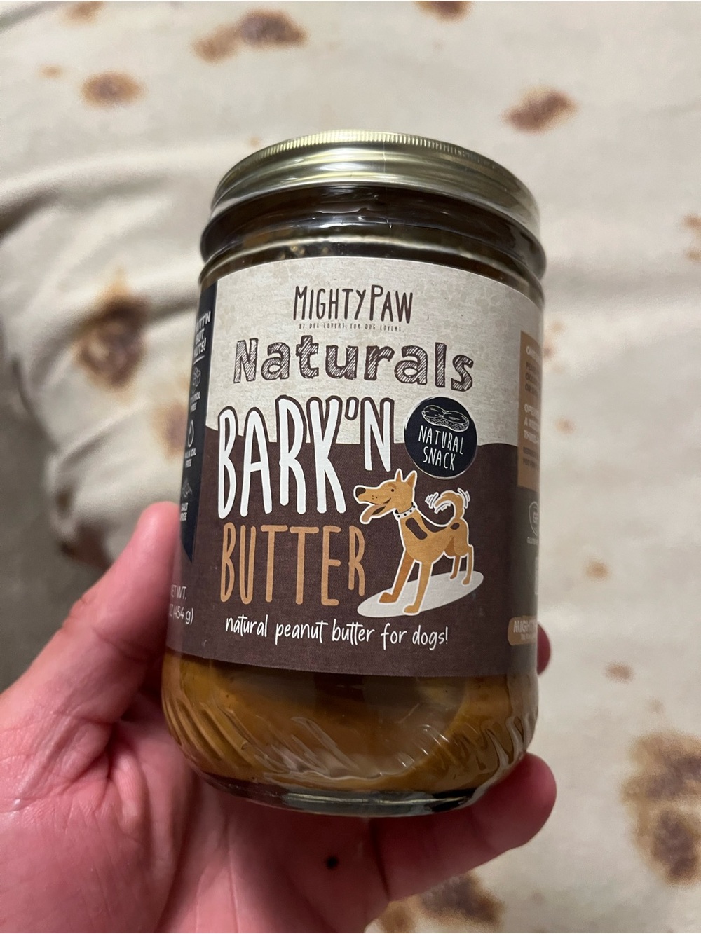 MightyPaw Naturals Bark'N Butter Peanut Butter for Dogs - Brown